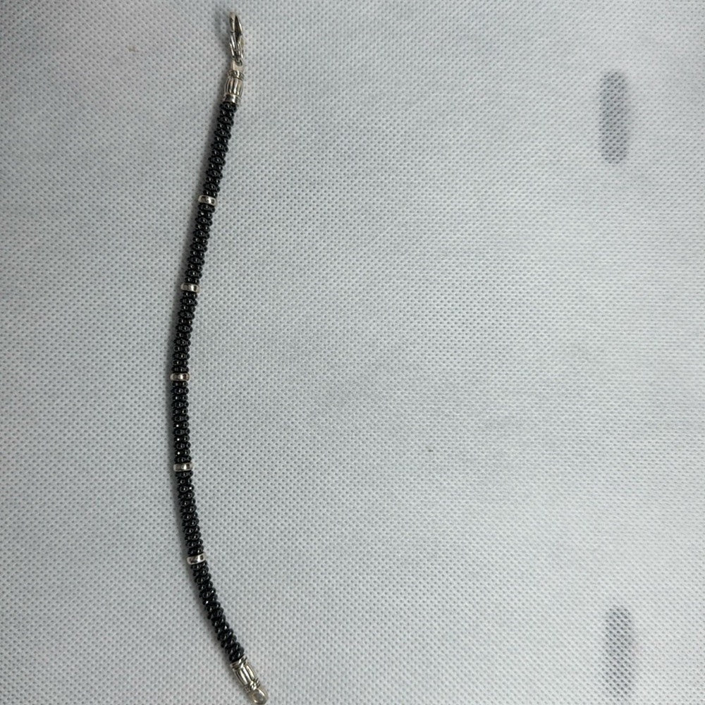 LAGOS .925 18K Black Ceramic Caviar Bracelet with silver accents- pre loved